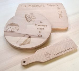 Planches en bois personnalisées